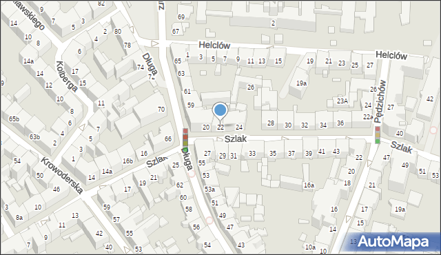 Kraków, Szlak, 22, mapa Krakowa