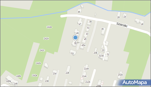 Kraków, Szarotki, 51, mapa Krakowa