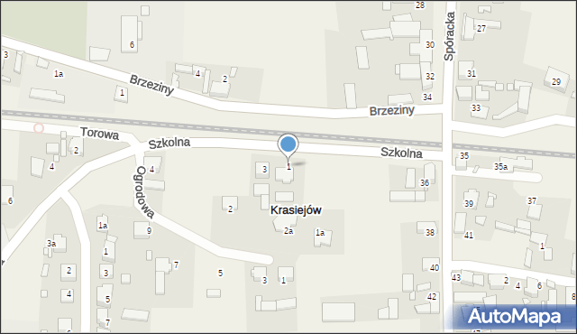 Krasiejów, Szkolna, 1, mapa Krasiejów