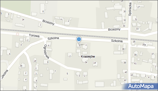 Krasiejów, Szkolna, 3, mapa Krasiejów