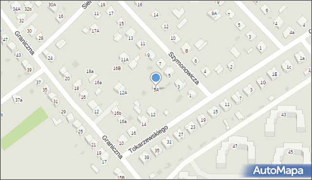 Krasnystaw, Szymonowicza Szymona, 5A, mapa Krasnystaw