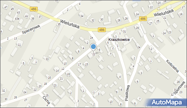 Kraszkowice, Szeroka, 11, mapa Kraszkowice