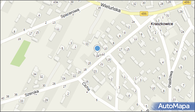 Kraszkowice, Szeroka, 14, mapa Kraszkowice