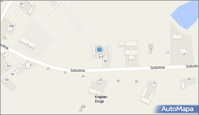 Krępiec, Szkolna, 5, mapa Krępiec