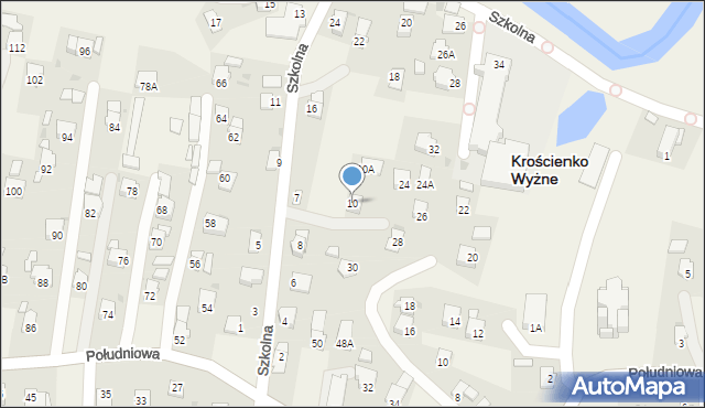 Krościenko Wyżne, Szkolna, 10, mapa Krościenko Wyżne