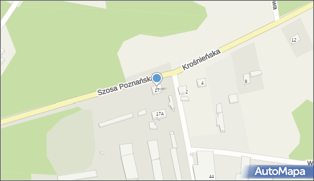 Krosno Odrzańskie, Szosa Poznańska, 17, mapa Krosno Odrzańskie