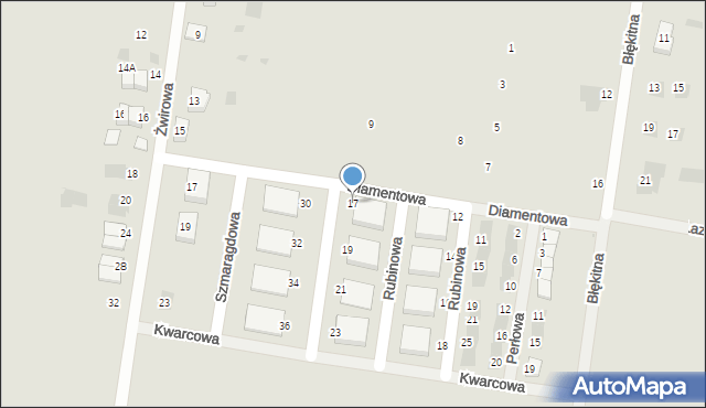 Krotoszyn, Szmaragdowa, 17, mapa Krotoszyna