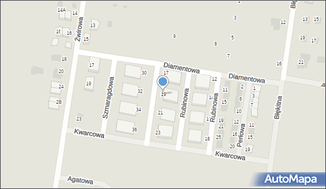 Krotoszyn, Szmaragdowa, 19, mapa Krotoszyna