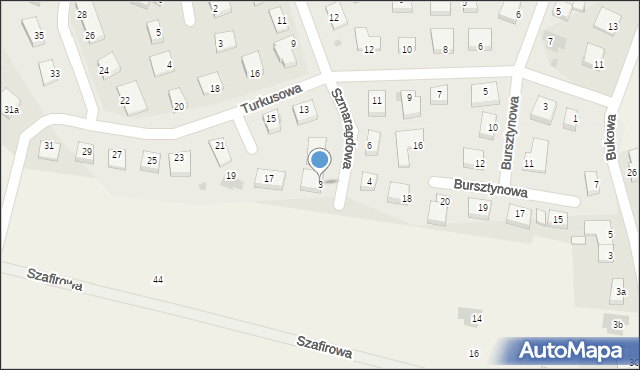 Kruszyn, Szmaragdowa, 3, mapa Kruszyn