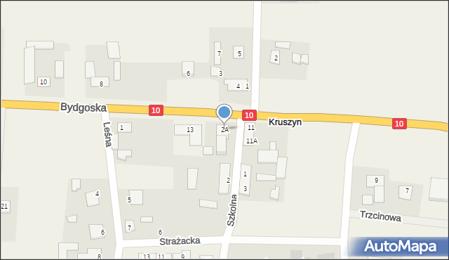 Kruszyn, Szkolna, 2A, mapa Kruszyn