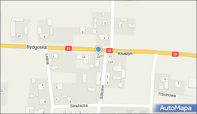 Kruszyn, Szkolna, 2A, mapa Kruszyn