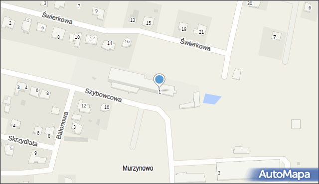 Kruszyn, Szybowcowa, 1, mapa Kruszyn