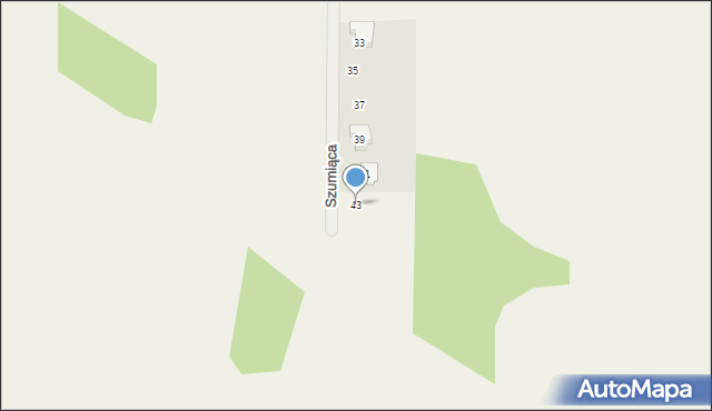 Kruszyn Krajeński, Szumiąca, 43, mapa Kruszyn Krajeński