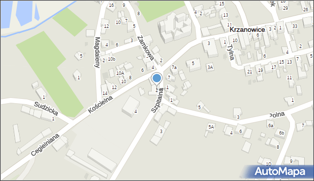 Krzanowice, Szpitalna, 2, mapa Krzanowice