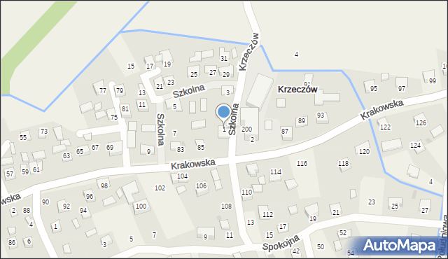 Krzeczów, Szkolna, 1, mapa Krzeczów