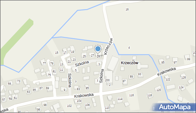 Krzeczów, Szkolna, 29, mapa Krzeczów