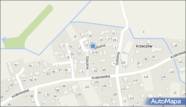 Krzeczów, Szkolna, 5, mapa Krzeczów