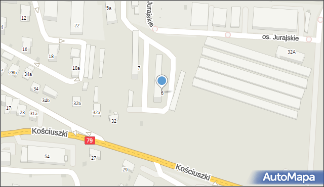 Krzeszowice, Szarych Szeregów, 6, mapa Krzeszowice