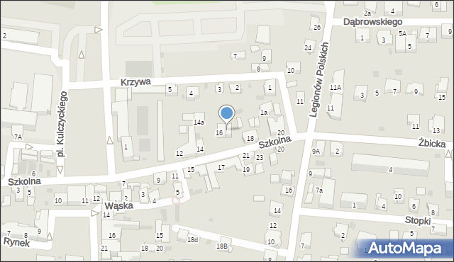 Krzeszowice, Szkolna, 16a, mapa Krzeszowice