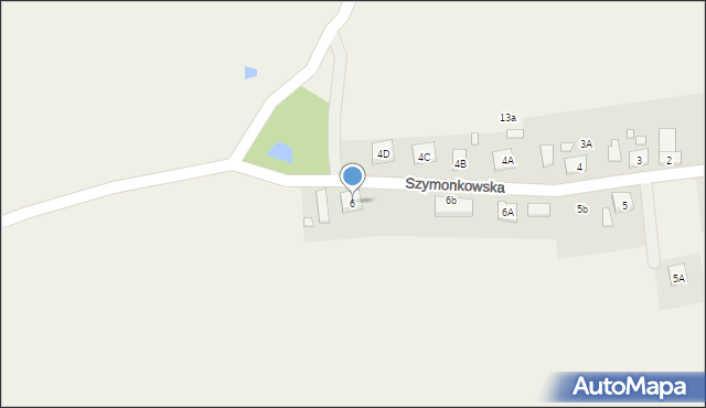 Krzywiczyny, Szymonkowska, 6, mapa Krzywiczyny