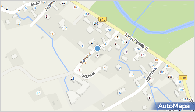 Krzyżowa, Szkolna, 5, mapa Krzyżowa