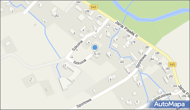 Krzyżowa, Szkolna, 7, mapa Krzyżowa