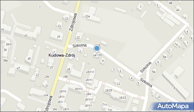 Kudowa-Zdrój, Szkolna, 1b, mapa Kudowa-Zdrój