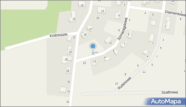 Kunice, Szmaragdowa, 12, mapa Kunice