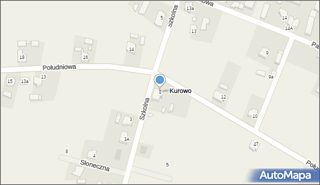 Kurowo, Szkolna, 2, mapa Kurowo