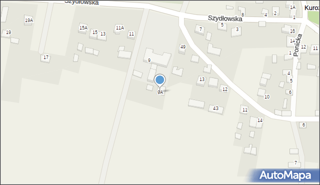 Kurozwęki, Szydłowska, 9A, mapa Kurozwęki