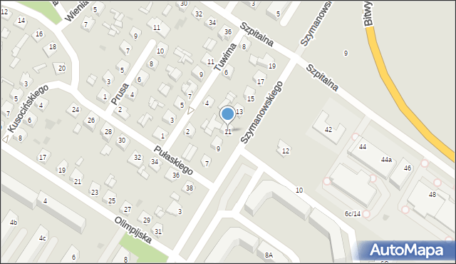 Kutno, Szymanowskiego Karola, 11, mapa Kutno
