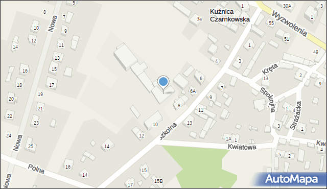 Kuźnica Czarnkowska, Szkolna, 10, mapa Kuźnica Czarnkowska