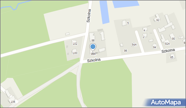 Łącza, Szkolna, 98A, mapa Łącza