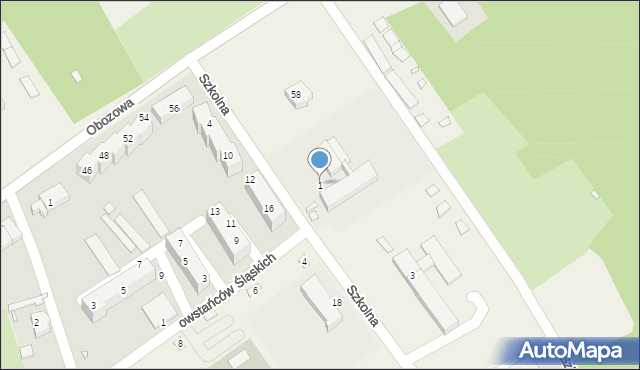 Łambinowice, Szkolna, 1, mapa Łambinowice