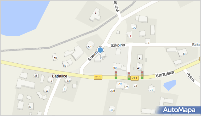 Łapalice, Szkolna, 2, mapa Łapalice