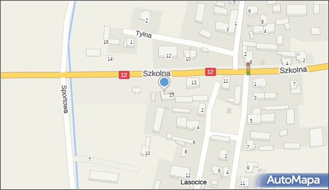 Lasocice, Szkolna, 17, mapa Lasocice