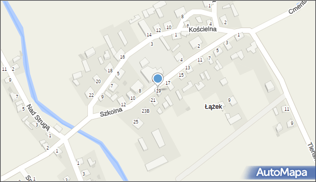 Łążek, Szkolna, 19, mapa Łążek