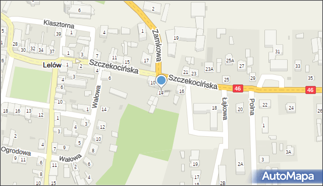 Lelów, Szczekocińska, 14, mapa Lelów