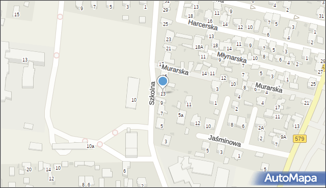 Leszno, Szkolna, 13, mapa Leszno