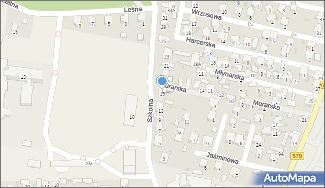 Leszno, Szkolna, 15, mapa Leszno