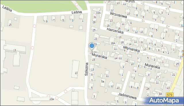 Leszno, Szkolna, 17, mapa Leszno