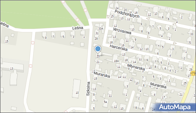 Leszno, Szkolna, 23, mapa Leszno