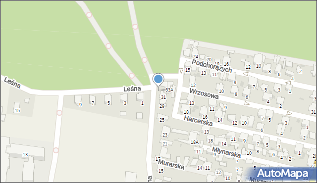 Leszno, Szkolna, 33, mapa Leszno