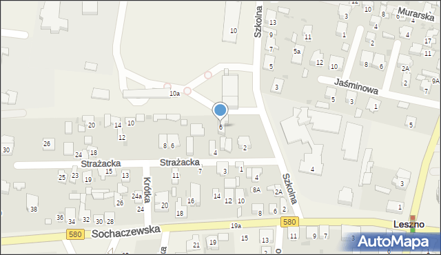 Leszno, Szkolna, 6, mapa Leszno