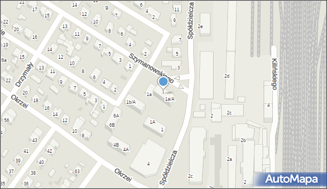 Leszno, Szymanowskiego Karola, 1a/B, mapa Leszno