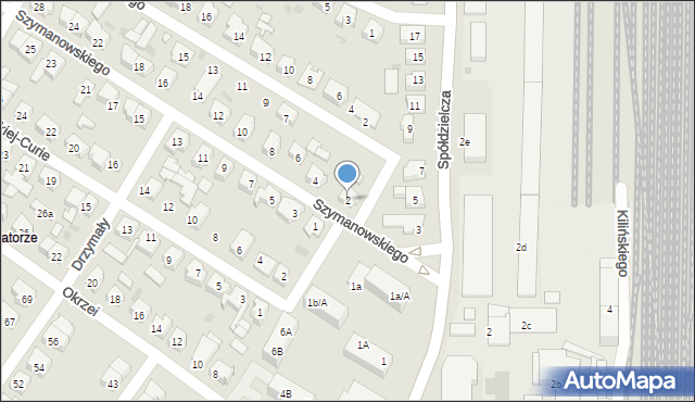 Leszno, Szymanowskiego Karola, 2, mapa Leszno