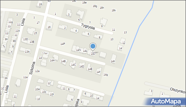 Lesznowola, Szkolna, 14J, mapa Lesznowola