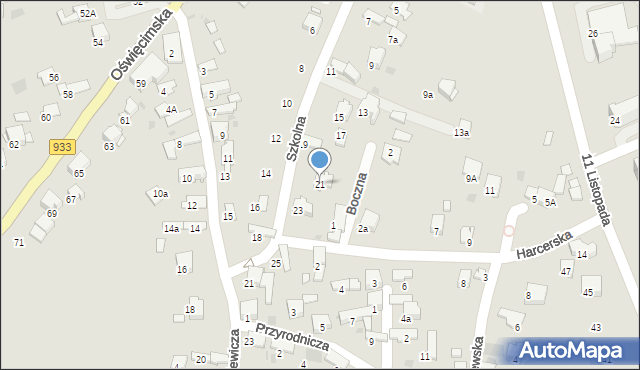 Libiąż, Szkolna, 21, mapa Libiąż