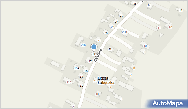 Ligota Łabędzka, Szkolna, 19, mapa Ligota Łabędzka