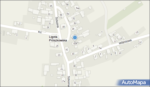 Ligota Prószkowska, Szkolna, 42a, mapa Ligota Prószkowska